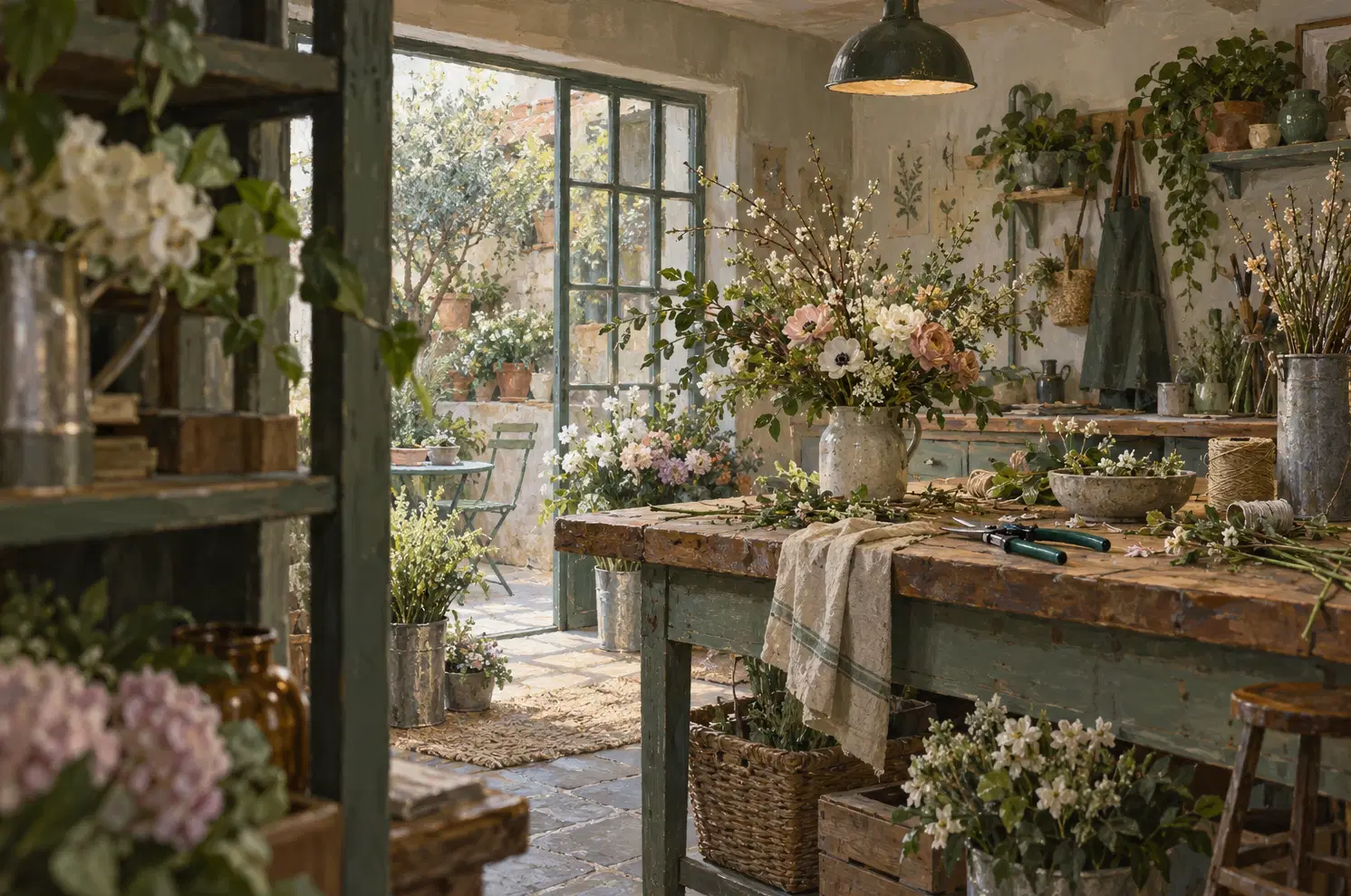 Illustration of floral businesses and their working space